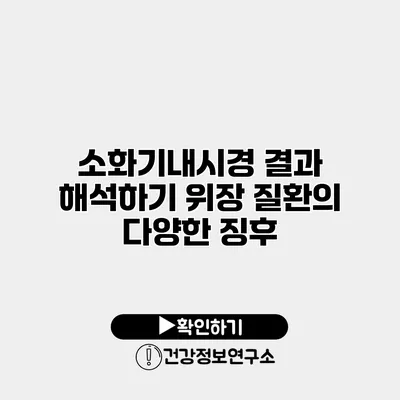 소화기내시경 결과 해석하기 위장 질환의 다양한 징후