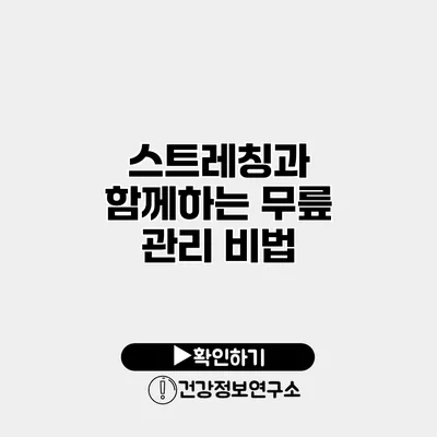 스트레칭과 함께하는 무릎 관리 비법