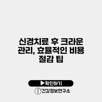 신경치료 후 크라운 관리, 효율적인 비용 절감 팁