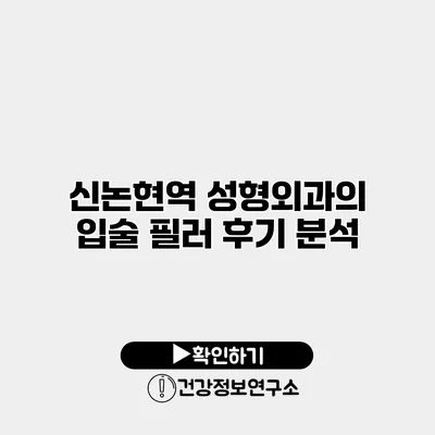 신논현역 성형외과의 입술 필러 후기 분석