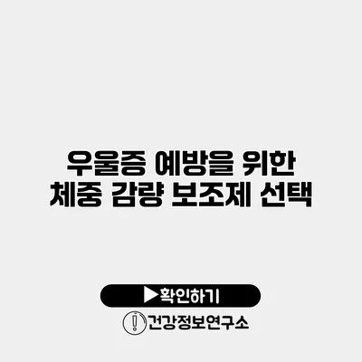 우울증 예방을 위한 체중 감량 보조제 선택
