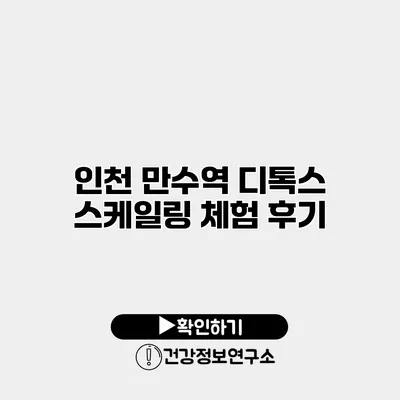 인천 만수역 디톡스 스케일링 체험 후기