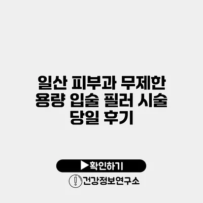 일산 피부과 무제한 용량 입술 필러 시술 당일 후기