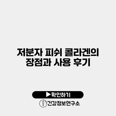 저분자 피쉬 콜라겐의 장점과 사용 후기
