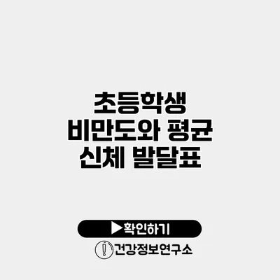 초등학생 비만도와 평균 신체 발달표