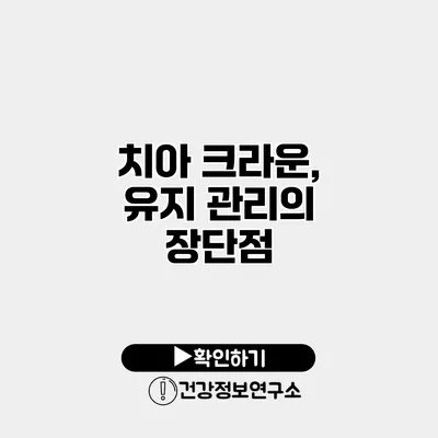 치아 크라운, 유지 관리의 장단점