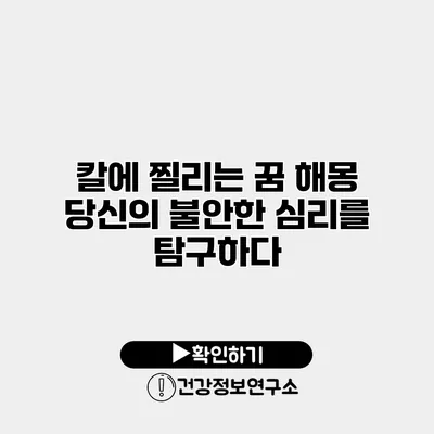 칼에 찔리는 꿈 해몽 당신의 불안한 심리를 탐구하다
