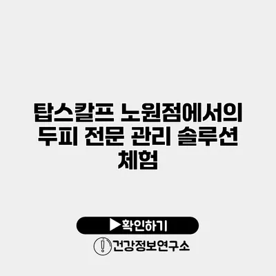 탑스칼프 노원점에서의 두피 전문 관리 솔루션 체험