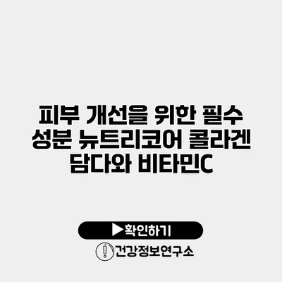 피부 개선을 위한 필수 성분 뉴트리코어 콜라겐 담다와 비타민C