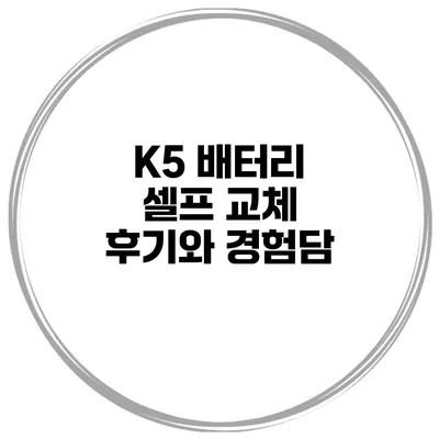 K5 배터리 셀프 교체 후기와 경험담