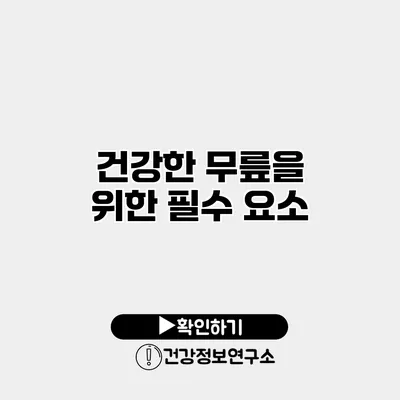 건강한 무릎을 위한 필수 요소