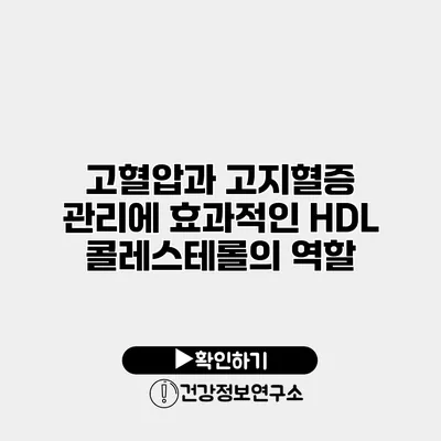 고혈압과 고지혈증 관리에 효과적인 HDL 콜레스테롤의 역할