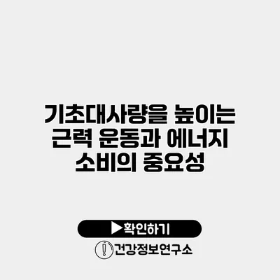 기초대사량을 높이는 근력 운동과 에너지 소비의 중요성