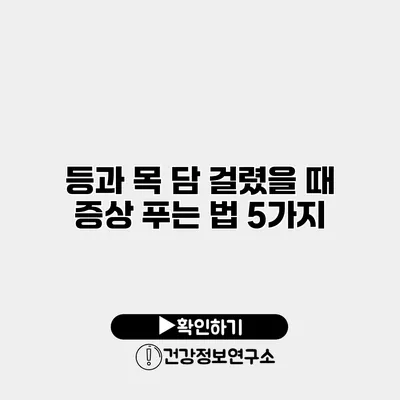 등과 목 담 걸렸을 때 증상 푸는 법 5가지
