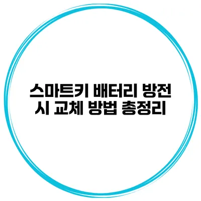 스마트키 배터리 방전 시 교체 방법 총정리